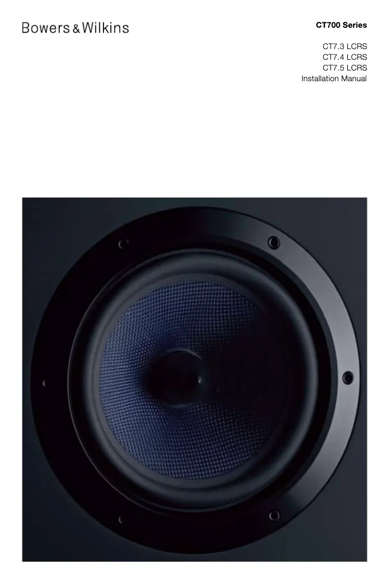 Page 1 de la notice Manuel utilisateur Bowers & Wilkins CT7.4 LCRS