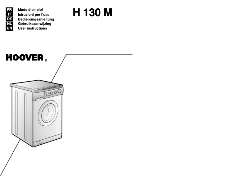 Page 1 de la notice Manuel utilisateur Hoover H130MNE