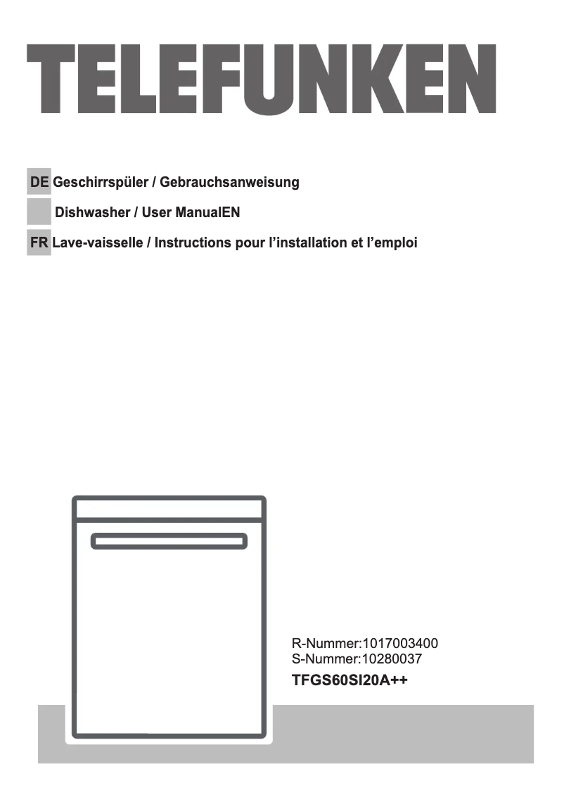Image de la première page du manuel de l'appareil TFGS60SI20A