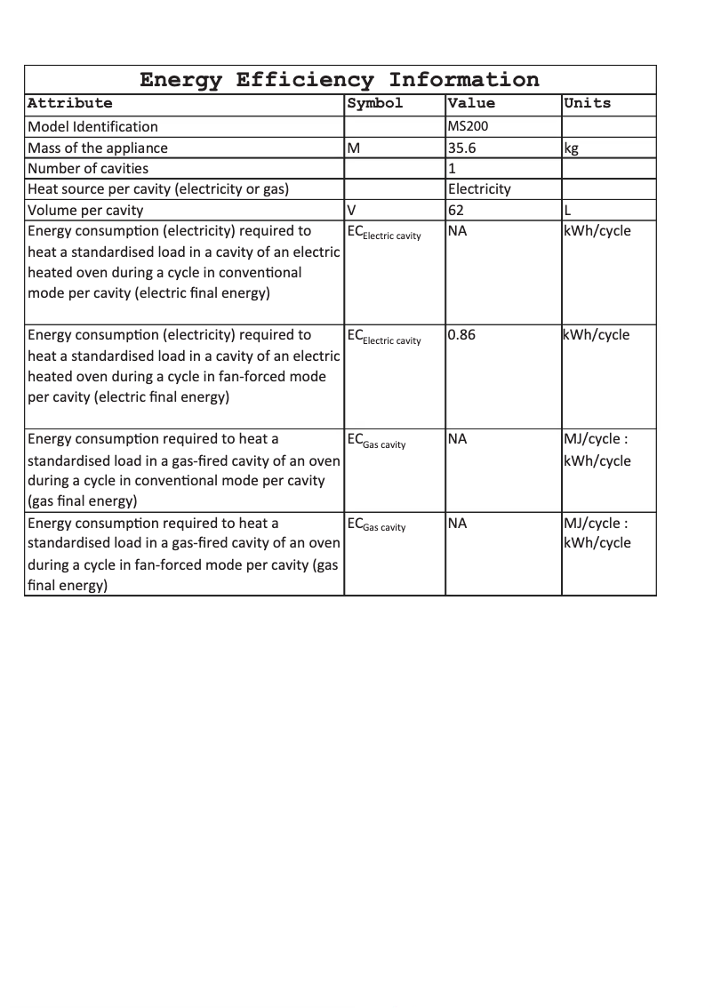 Page 1 de la notice Fiche technique Matrix MS200SS