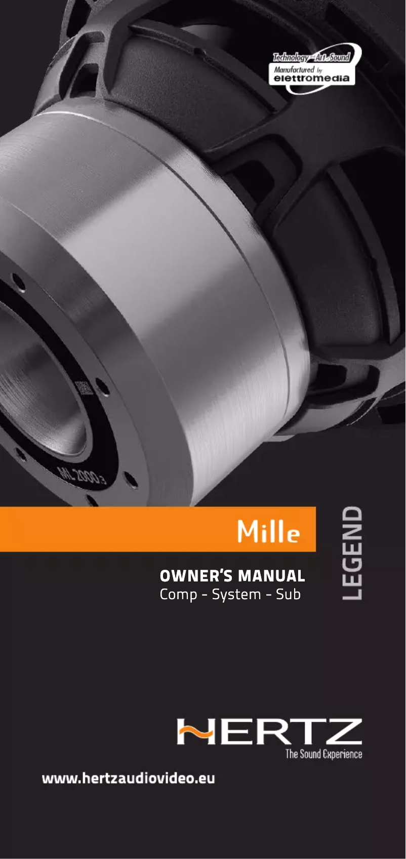Page n°1 - Manuel utilisateur Hertz Mille Legend ML 2000.3