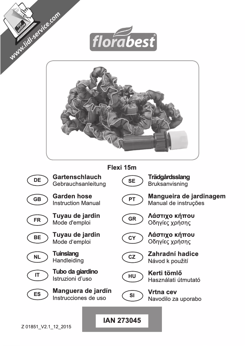 Page n°1 - Manuel utilisateur Florabest HG00378