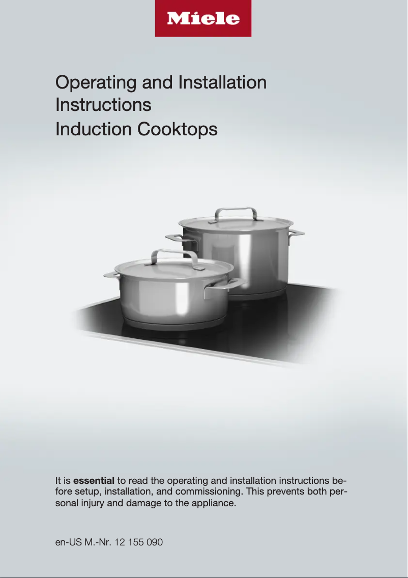 Page n°1 - Guide d'installation Miele KM 7720 FR