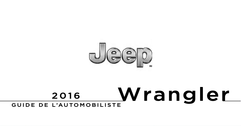 Image de la première page du manuel de l'appareil Wrangler (2016)