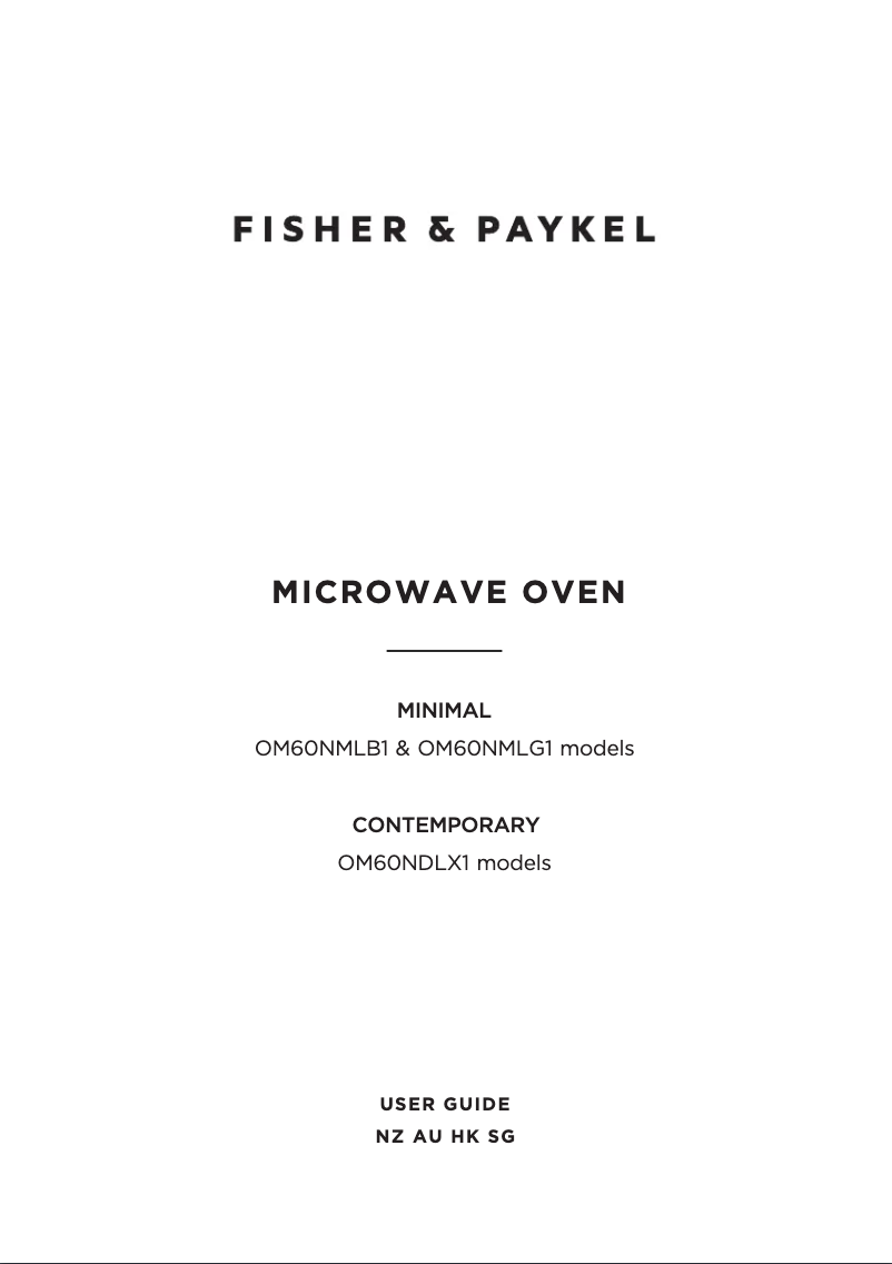Page 1 de la notice Manuel utilisateur Fisher & Paykel OM60NDLX1