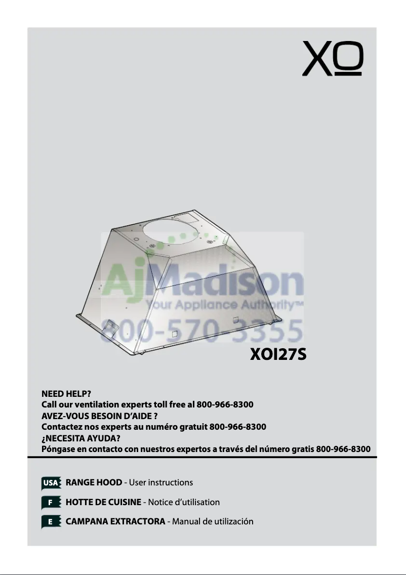 Image de la première page du manuel de l'appareil XOI27S