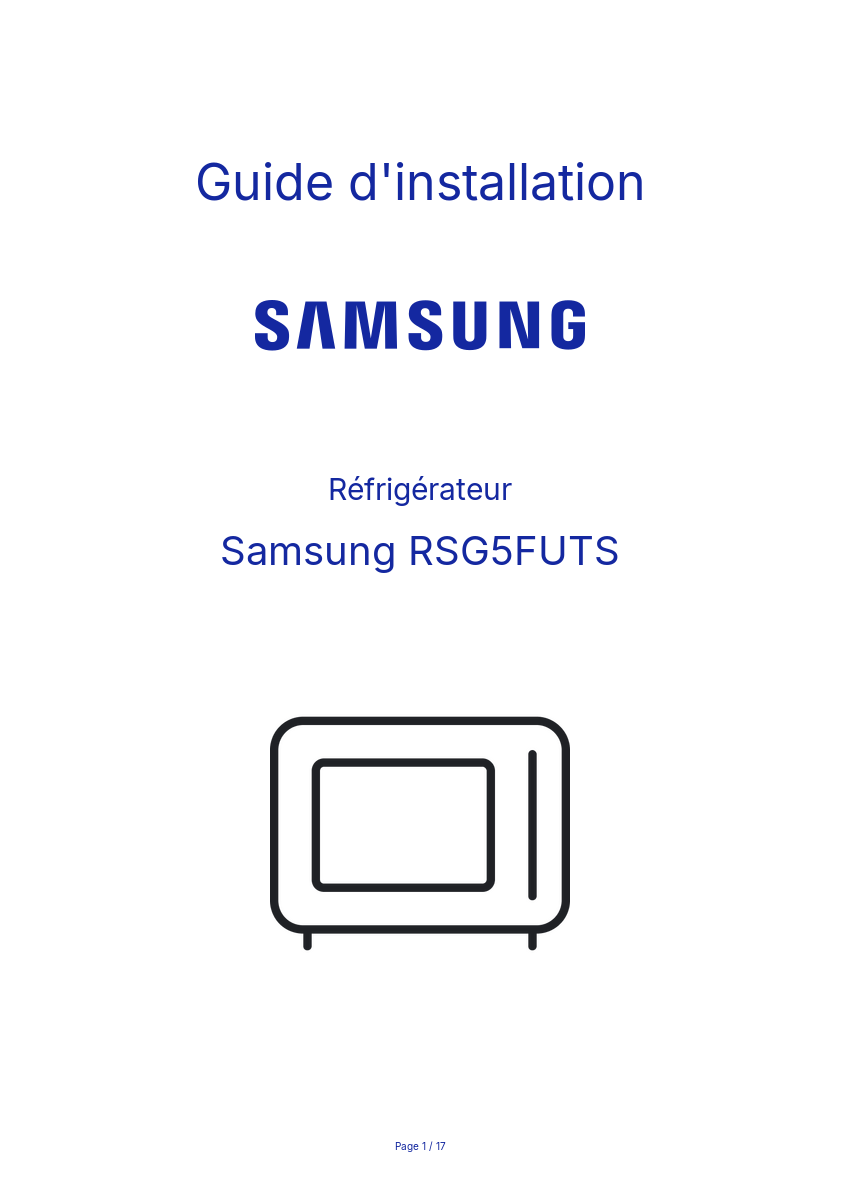 Image de la première page du manuel de l'appareil RSG5FUTS