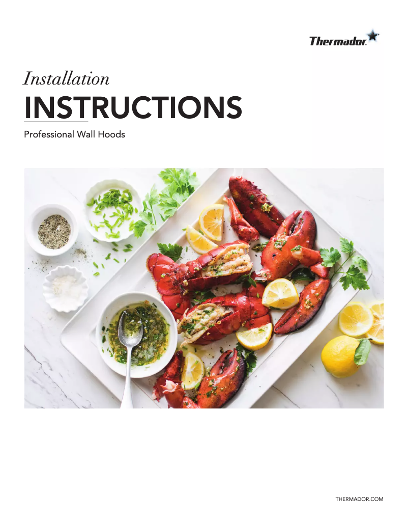 Page 1 de la notice Guide d'installation Thermador PH54GWS