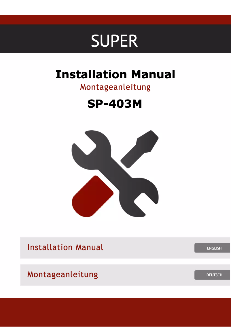 Page 1 de la notice Manuel utilisateur Xomax SP-403M Super
