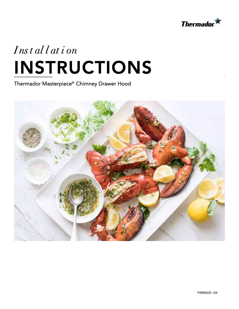 Page n°1 - Guide d'installation Thermador HDDB36WS