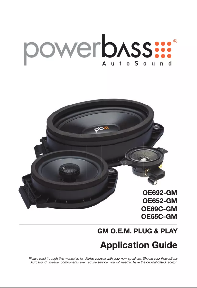 Page n°1 - Manuel utilisateur PowerBass OE692-GM