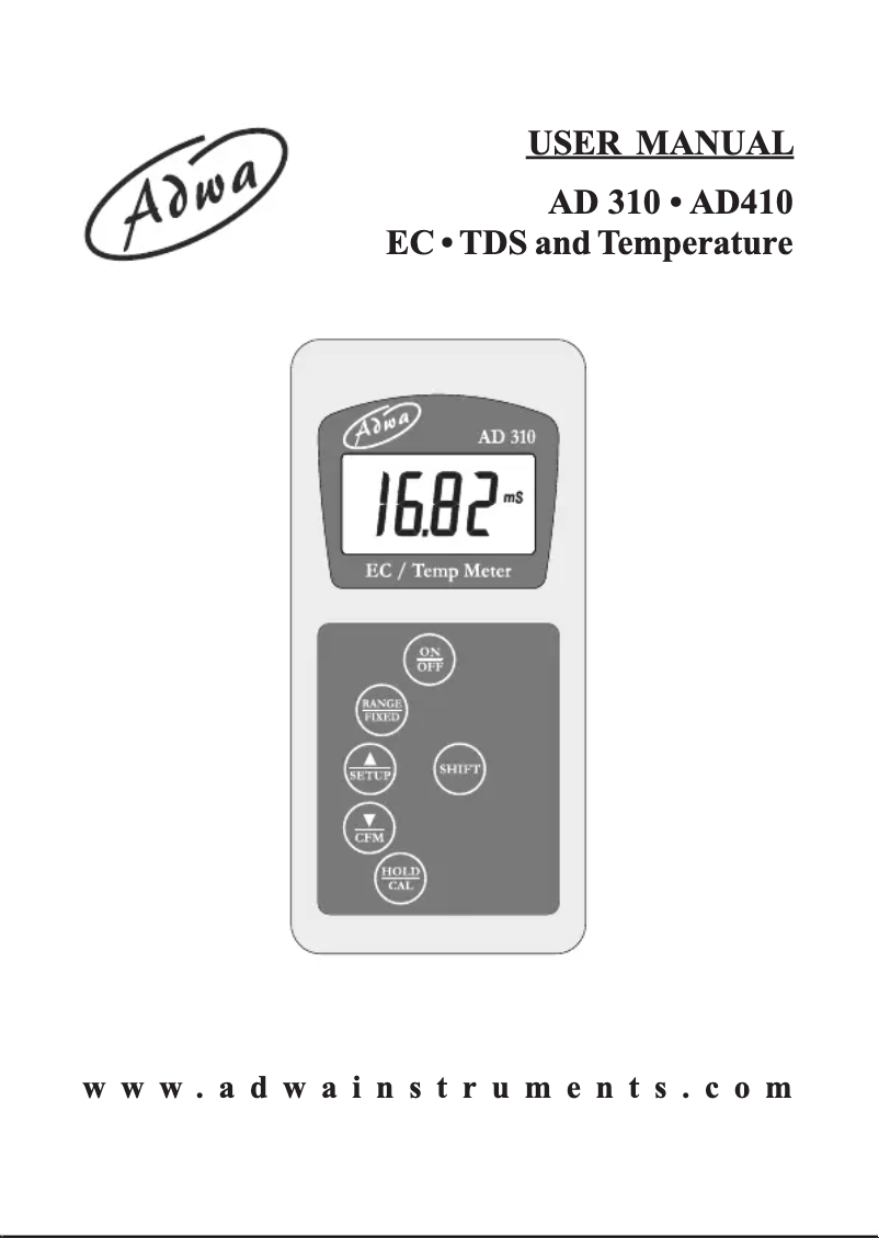 Page n°1 - Manuel utilisateur Adwa AD410