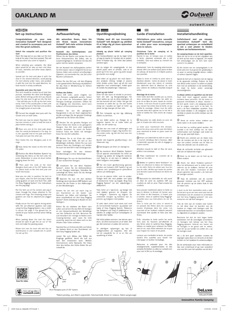 Página 1 del manual Manual de usuario Outwell DeLuxe Green Oakland M