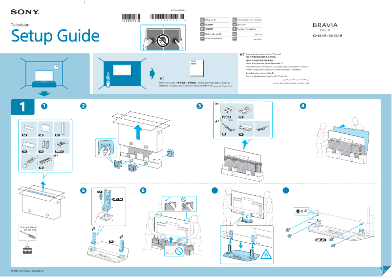 Página 1 del manual Guía de instalación Sony Bravia OLED KD-55A8F