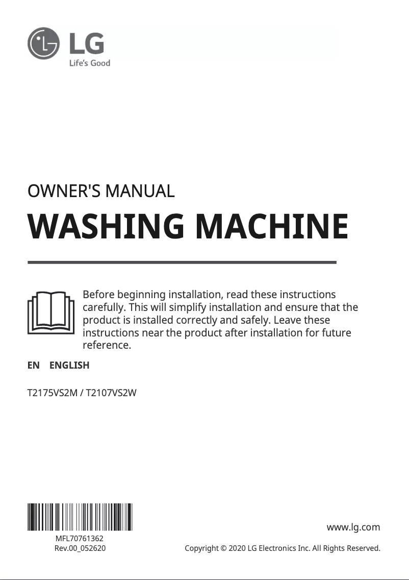 Image de la première page du manuel de l'appareil T2107VS2W