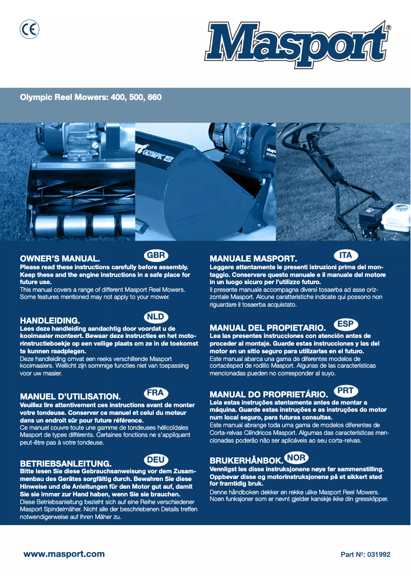 Page 1 de la notice Manuel utilisateur Masport 660 RRR