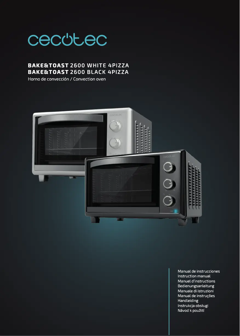 Page 1 de la notice Manuel utilisateur Cecotec Bake&Toast 2600 4Pizza