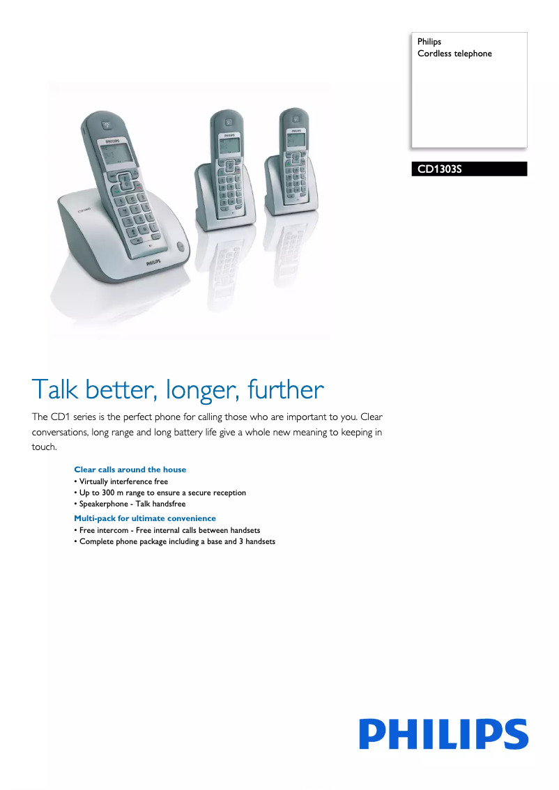 Imagen de la primera página del manual del dispositivo CD1303S