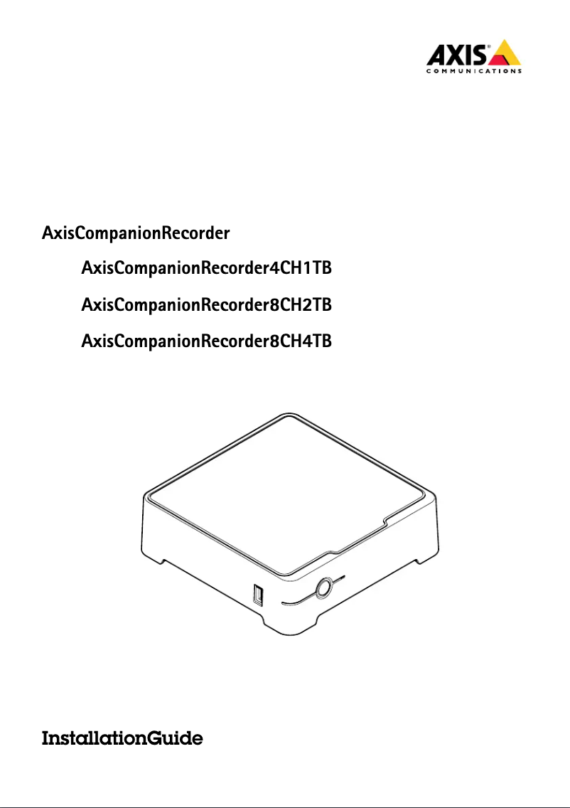 Page 1 de la notice Manuel utilisateur Axis Companion Recorder