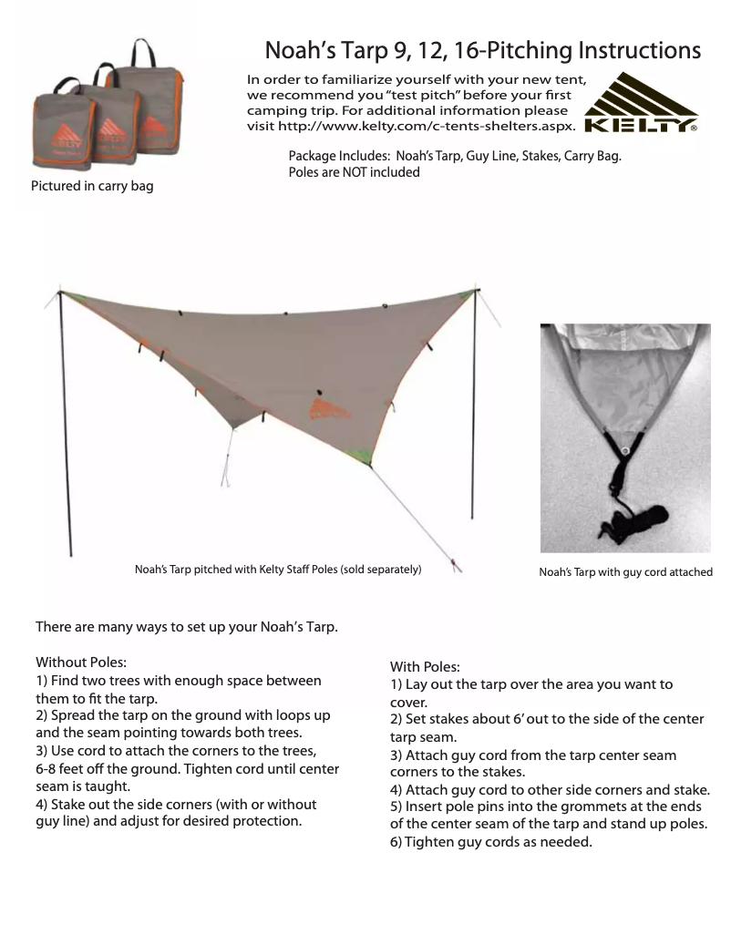 Página 1 del manual Manual de usuario Kelty Noahs Tarp 16