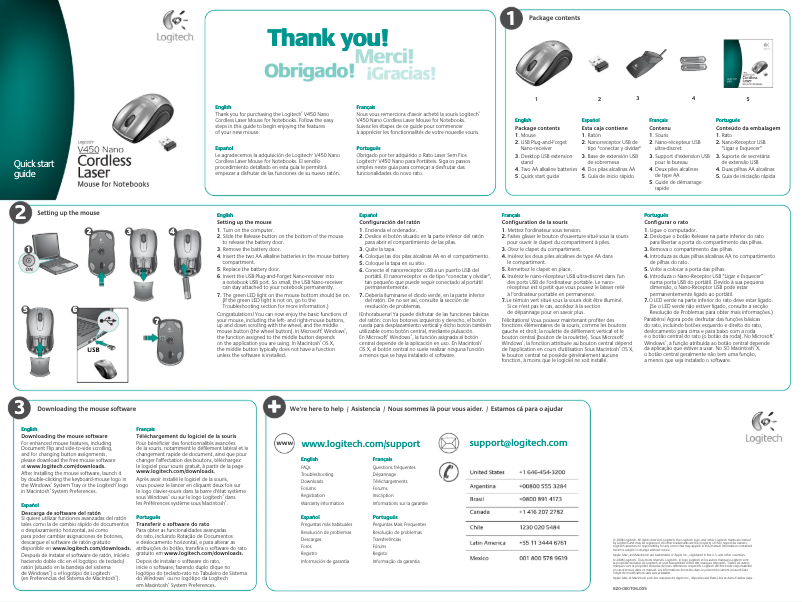Page n°1 - Manuel utilisateur Logitech V450 Laser