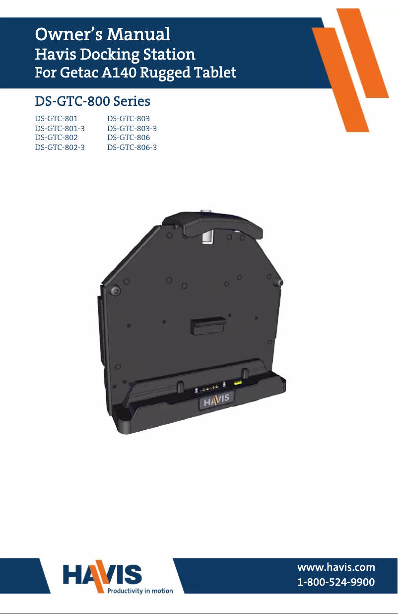 Page 1 de la notice Manuel utilisateur Havis PKG-DS-GTC-801