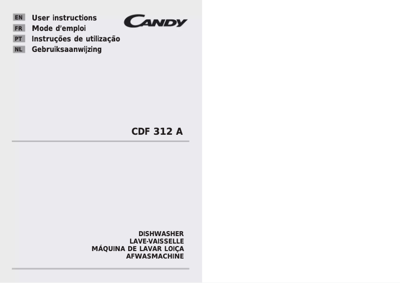 Page n°1 - Manuel utilisateur Candy CDF312A-85S