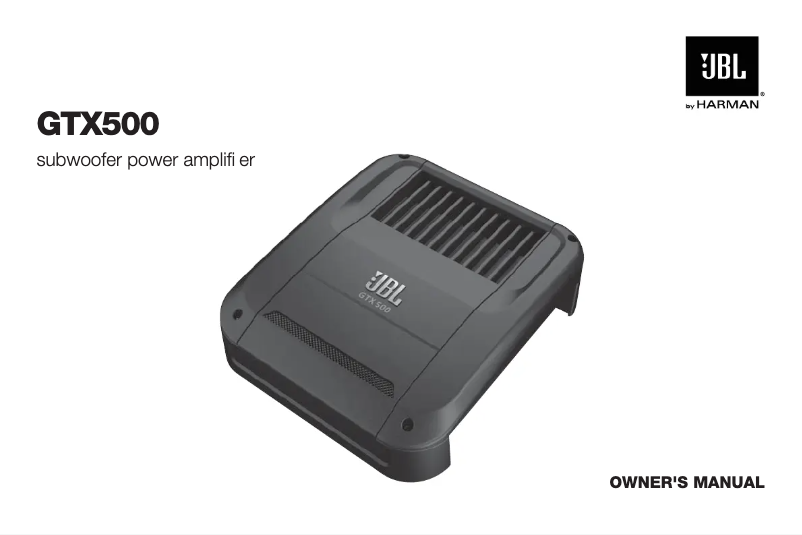 Page n°1 - Manuel utilisateur JBL Grand Touring GTX500