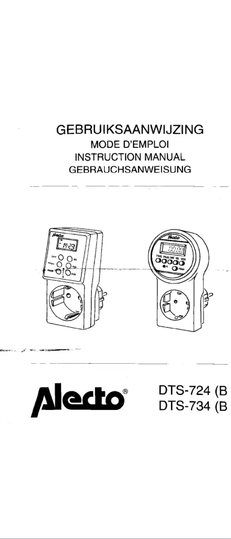 Page 1 de la notice Manuel utilisateur Alecto DTS-724