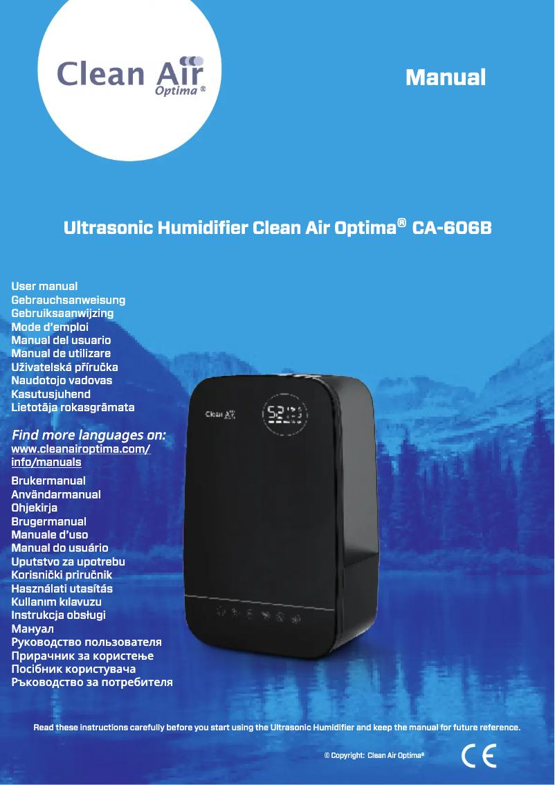 Page n°1 - Manuel utilisateur Clean Air Optima CA-606B