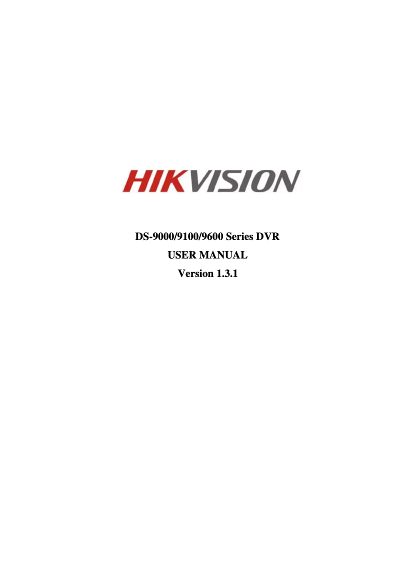 Page 1 de la notice Manuel utilisateur Hikvision DS-9104HFI-S