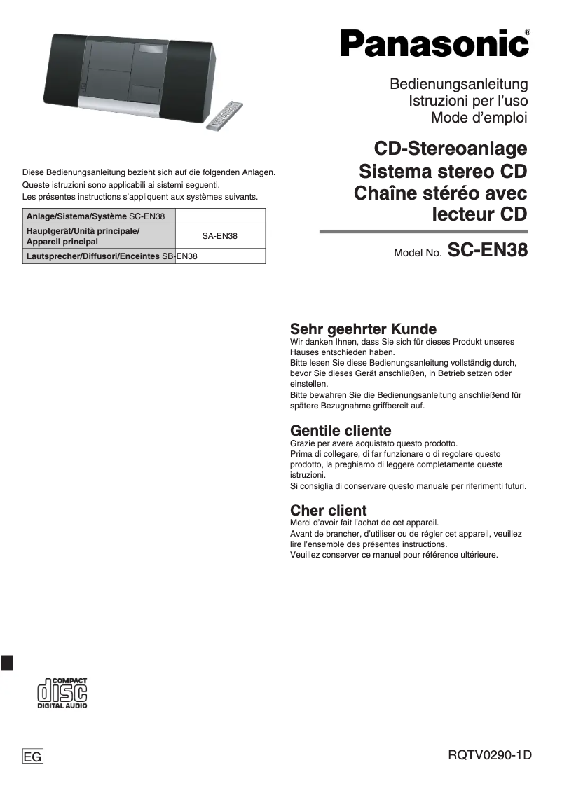 Image de la première page du manuel de l'appareil SC-EN38