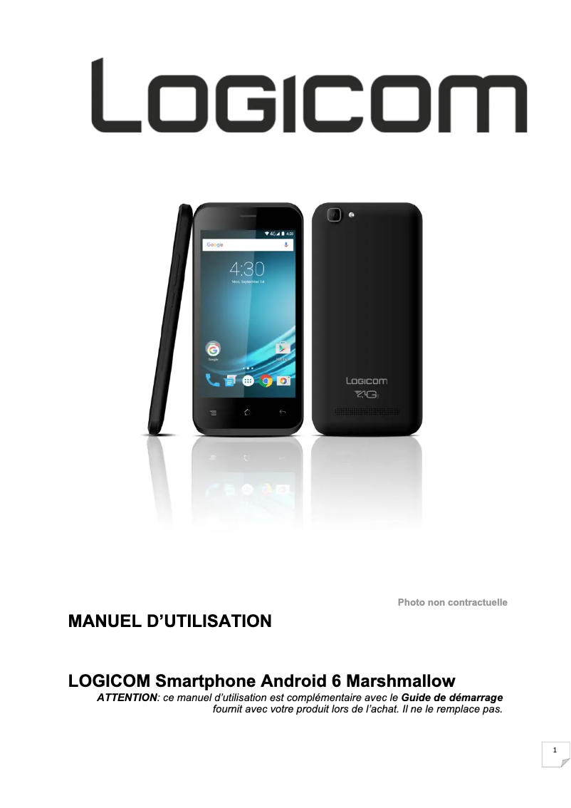 Page n°1 - Manuel utilisateur Logicom L-Egant ONE