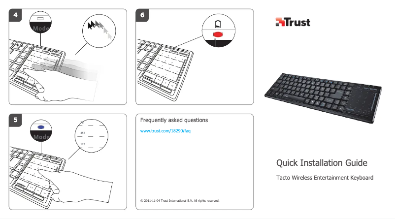 Page 1 de la notice Manuel utilisateur Trust Tacto