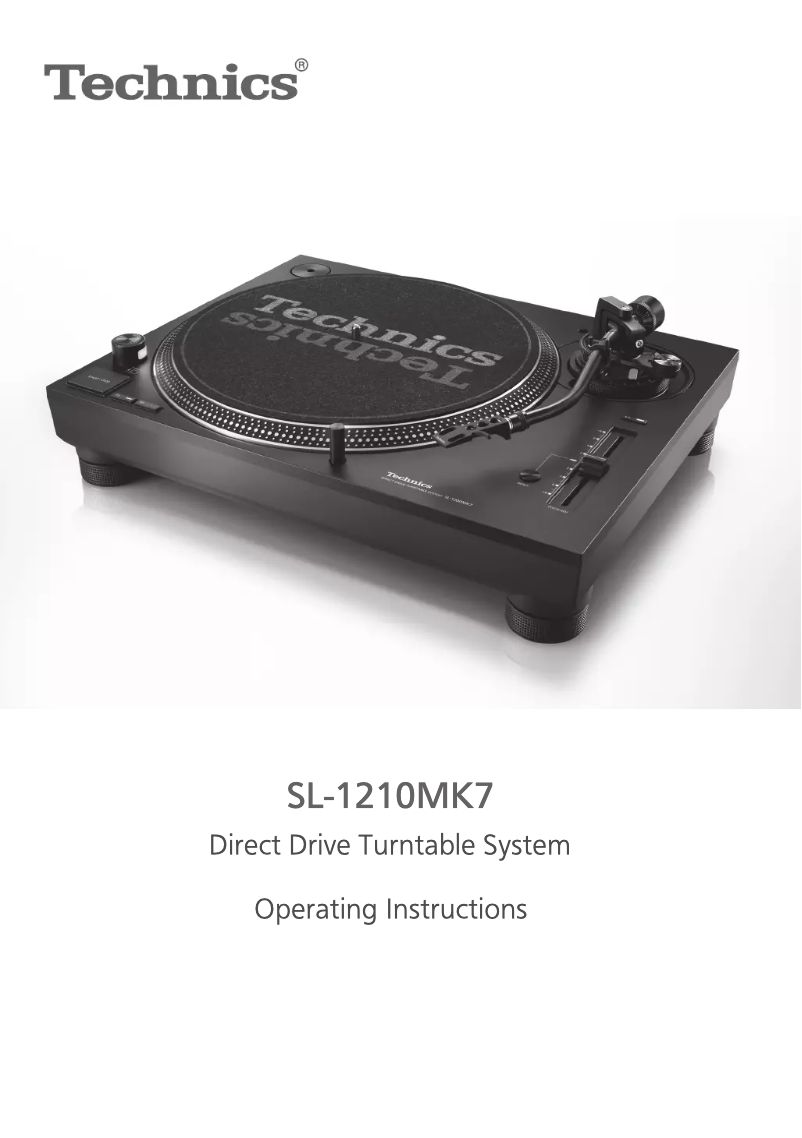 Page n°1 - Manuel utilisateur Technics SL-1210MK7EB