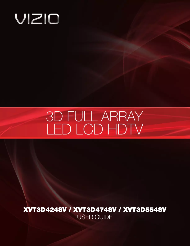 Page 1 de la notice Manuel utilisateur VIZIO XVT3D424SV