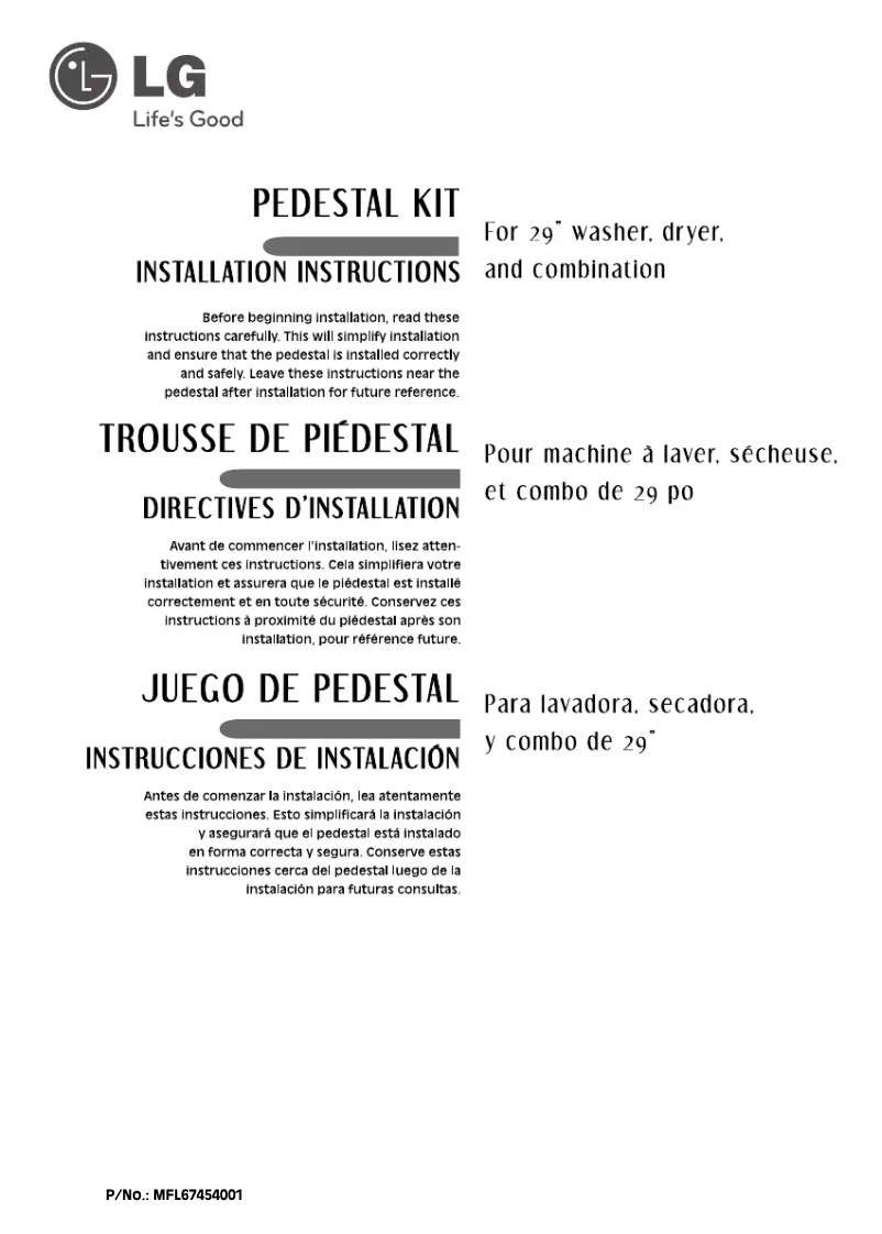 Page n°1 - Manuel utilisateur LG WDP5V