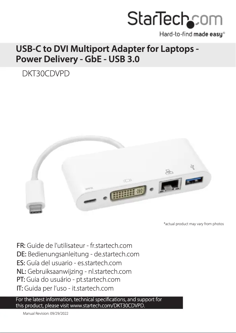 Image de la première page du manuel de l'appareil DKT30CDVPD