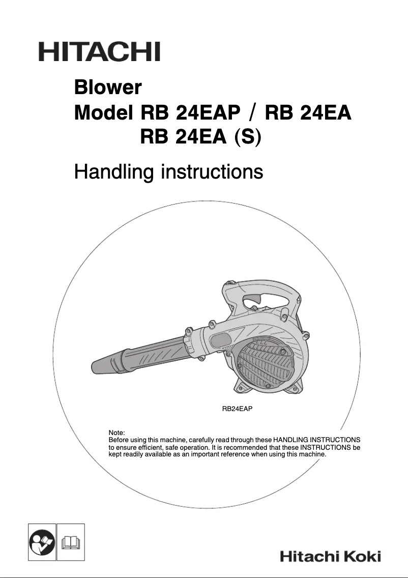 Page 1 de la notice Manuel utilisateur Hitachi RB 24EA