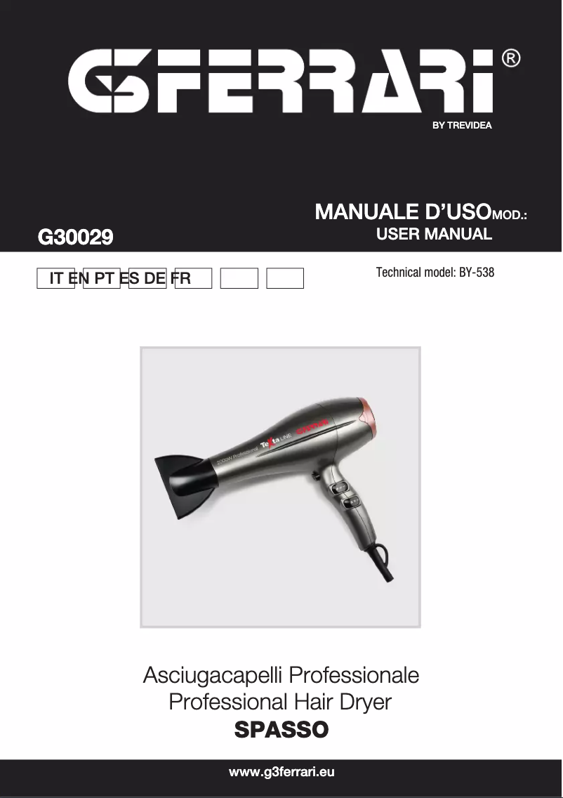 Page n°1 - Manuel utilisateur G3 Ferrari Spasso G30029