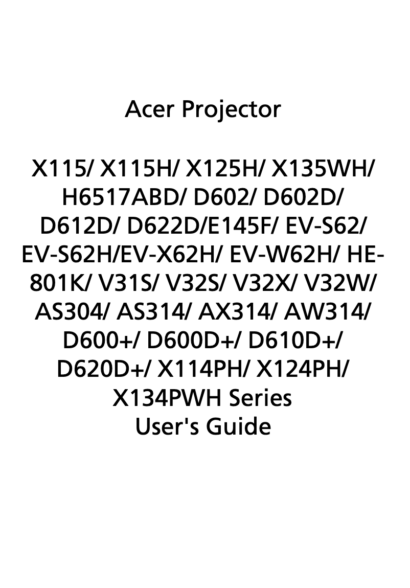 Page n°1 - Manuel utilisateur Acer X115