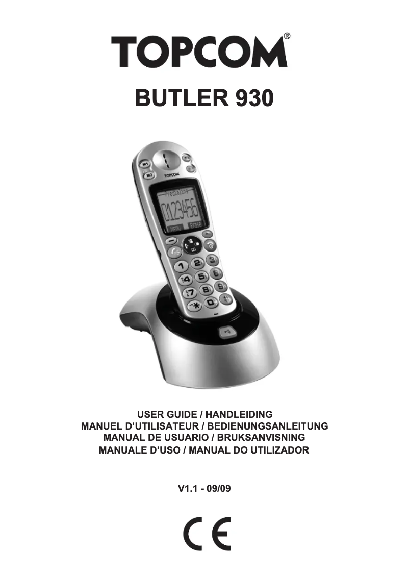 Page 1 of the manual User Manual Topcom Butler 930