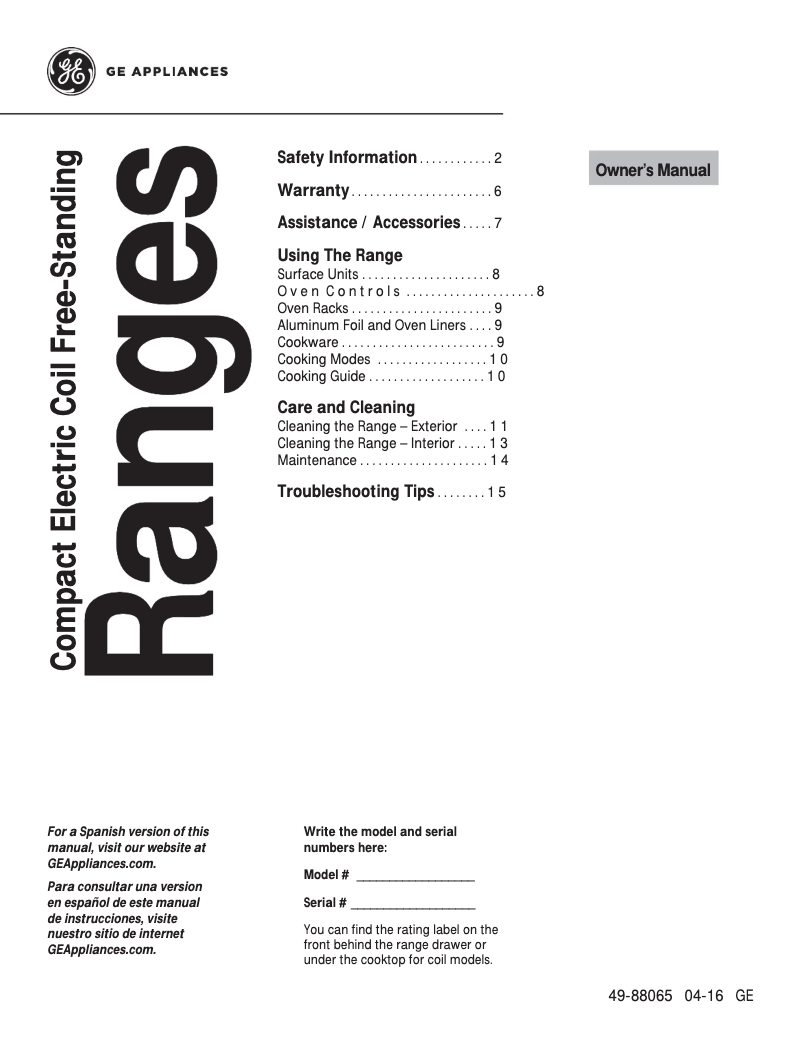 Page 1 de la notice Manuel d'utilisation et d'entretien Hotpoint RA724KWH