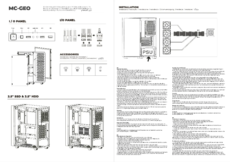 Page 1 de la notice Manuel utilisateur Mars Gaming MC-GEO