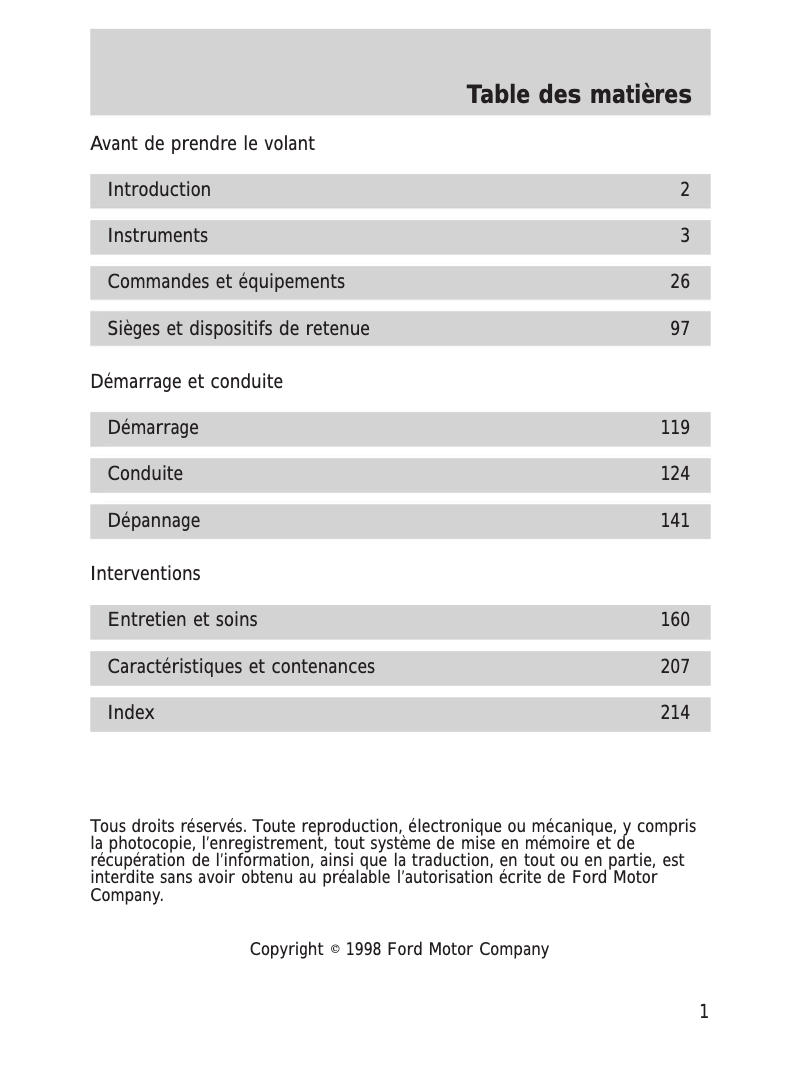 Image de la première page du manuel de l'appareil Continental (1999)