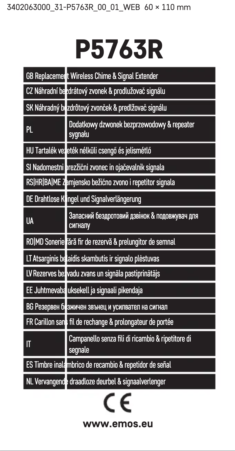 Page 1 de la notice Manuel utilisateur Emos P5763R