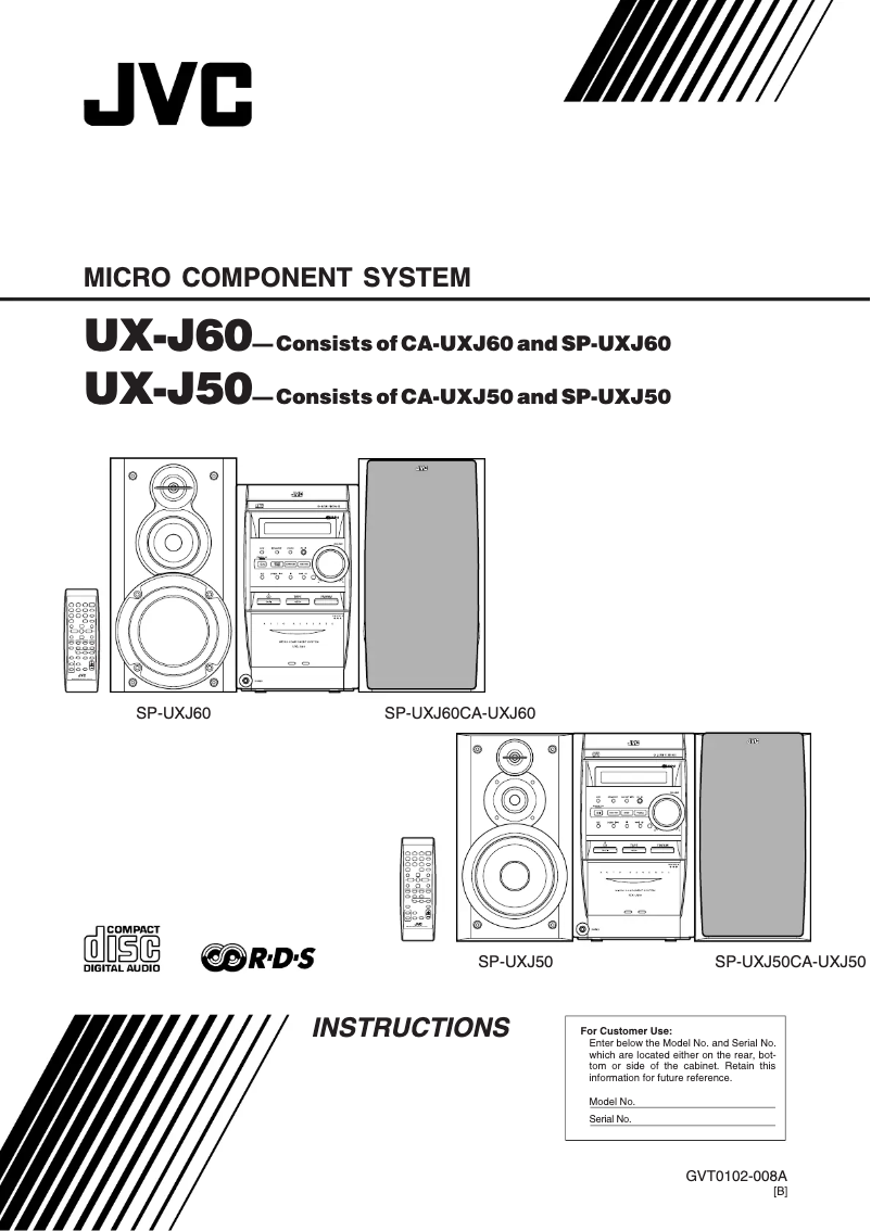 Page n°1 - Manuel utilisateur JVC UX-J50