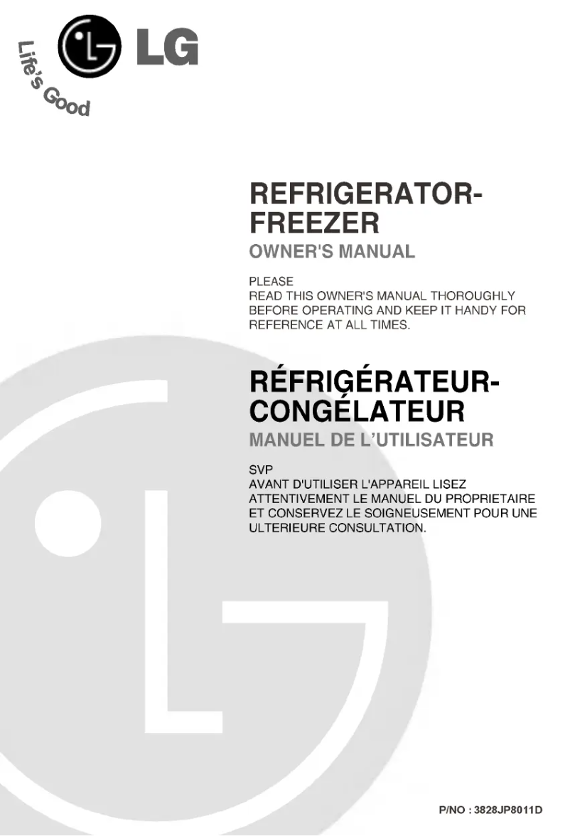 Page 1 de la notice Manuel utilisateur LG GN-U262RC