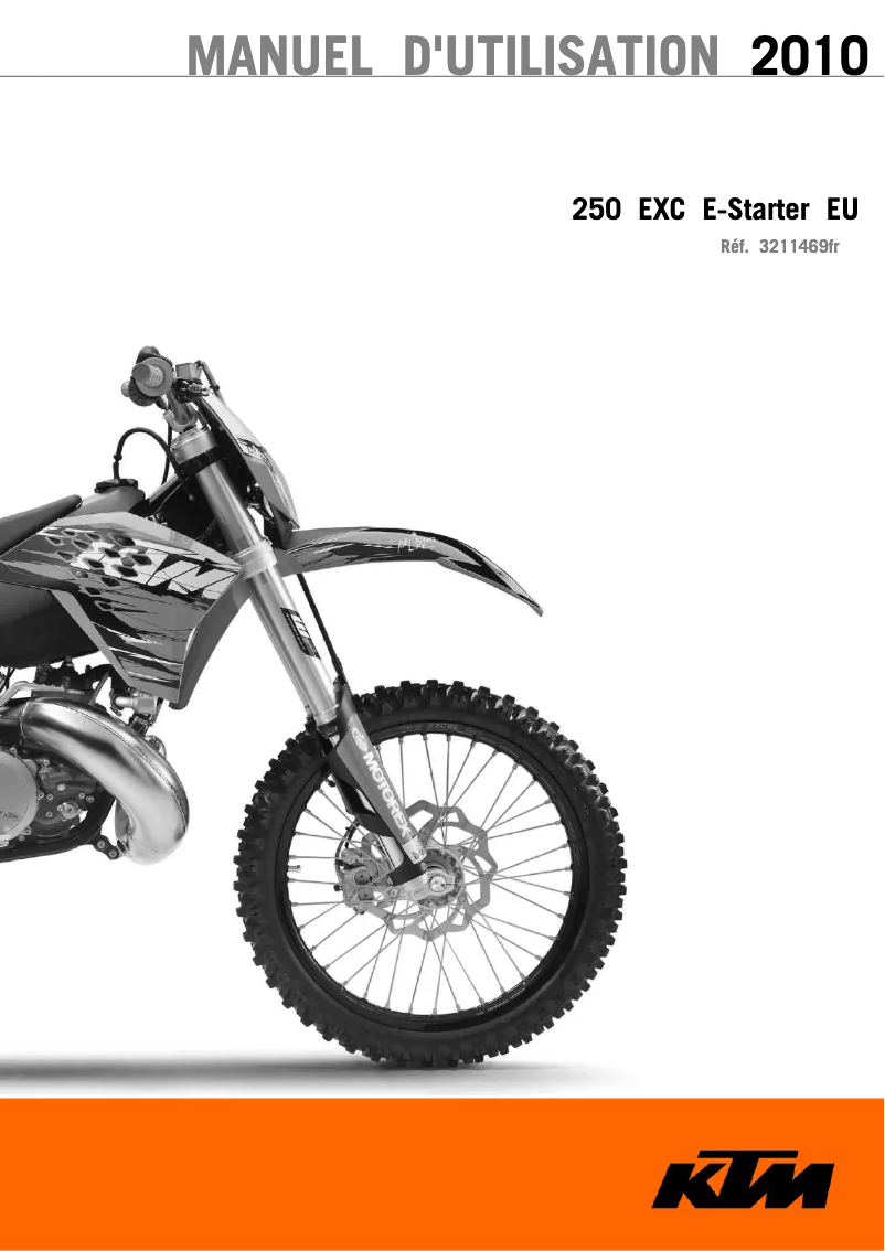 Image de la première page du manuel de l'appareil 250 EXC E-STARTER (2010)
