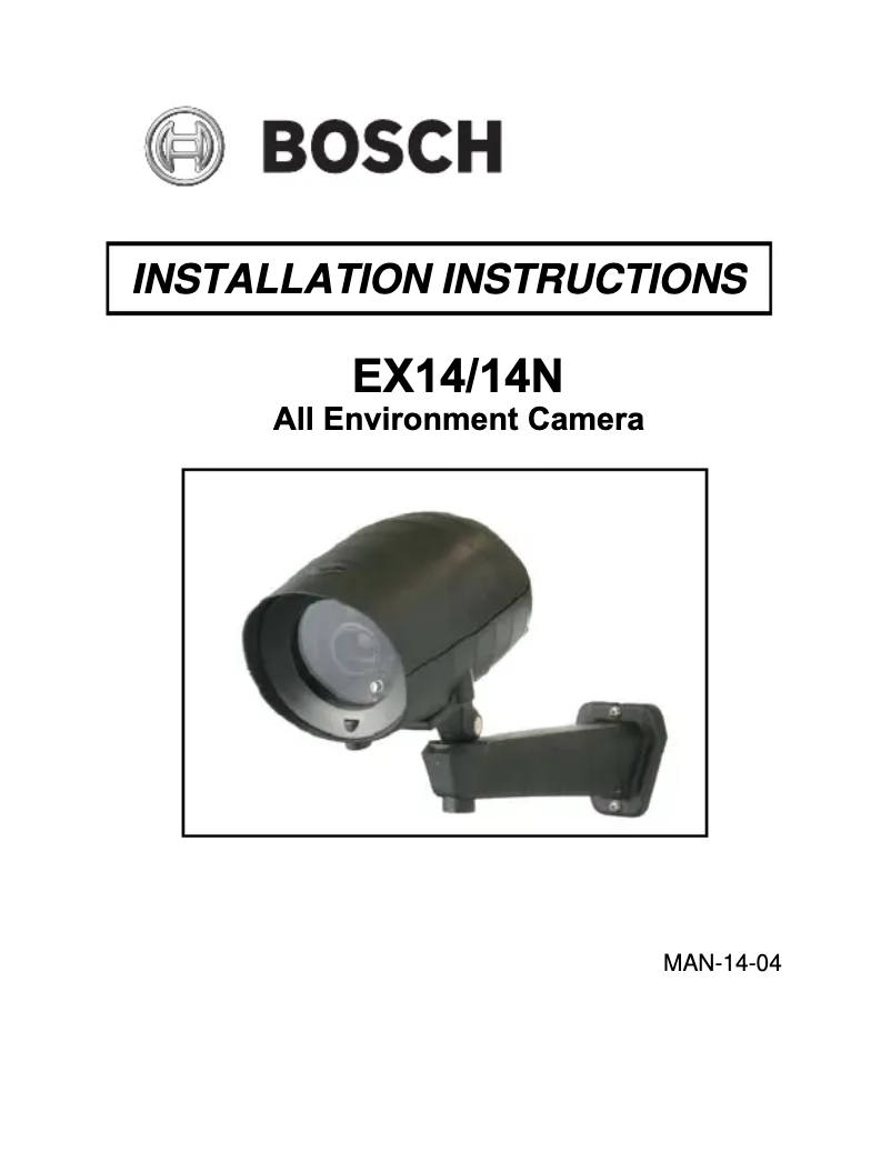 Page 1 de la notice Manuel utilisateur Bosch EX14